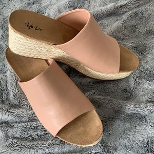 New Style & Co. Beige Wedge Sandals Size 11